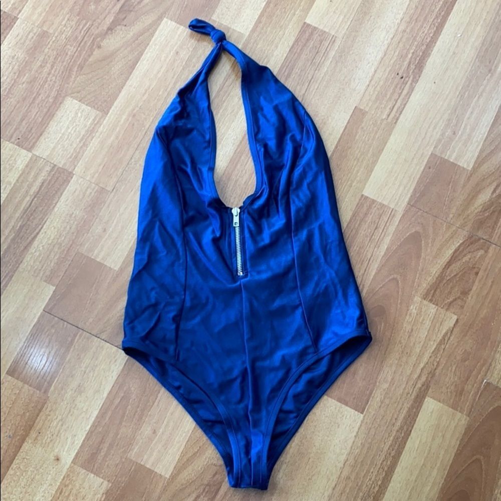 Tic Toc blue one piece bodysuit swimsuit S